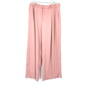 GAP 365 High Rise Trouser Pants Womens Size 18 Light Pink Elastic Back Wide Leg
